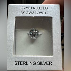 Swarovski Sterling Silver Bracelet Charm with Blue Accents